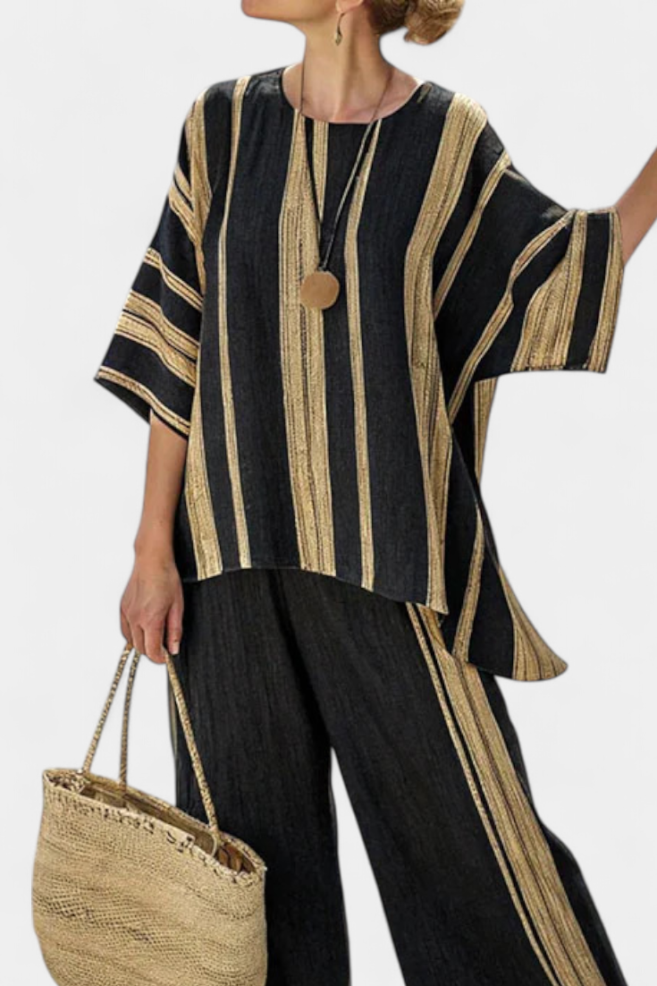 Sandra - Conjunto de Lino Oversize de Pantalón