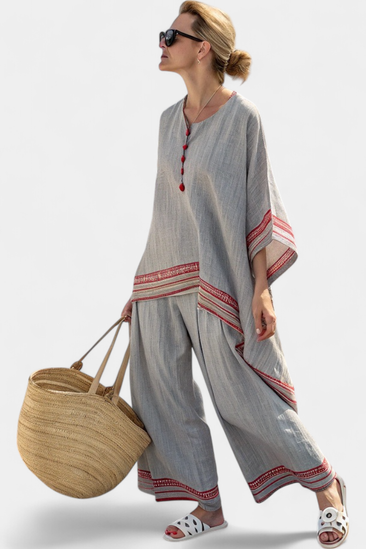 Arantxa | Conjunto de Pantalón Asimétrico Étnico
