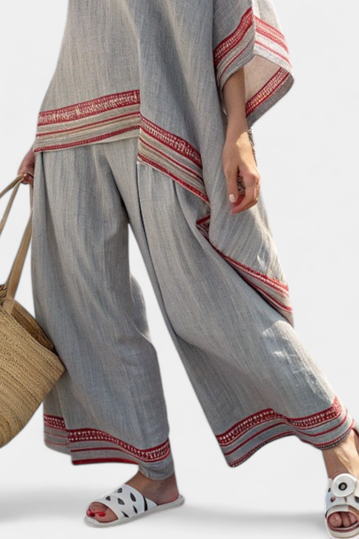 Arantxa | Conjunto de Pantalón Asimétrico Étnico