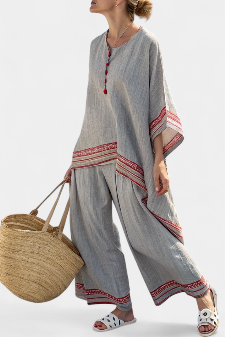 Arantxa | Conjunto de Pantalón Asimétrico Étnico