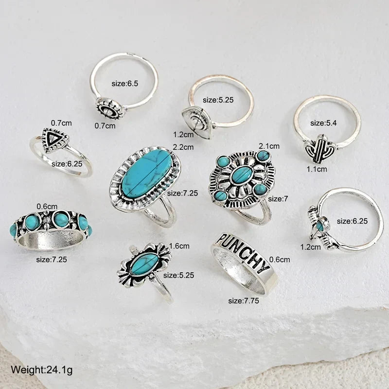 Yolanda | Set de 10 Anillos Estilo Western