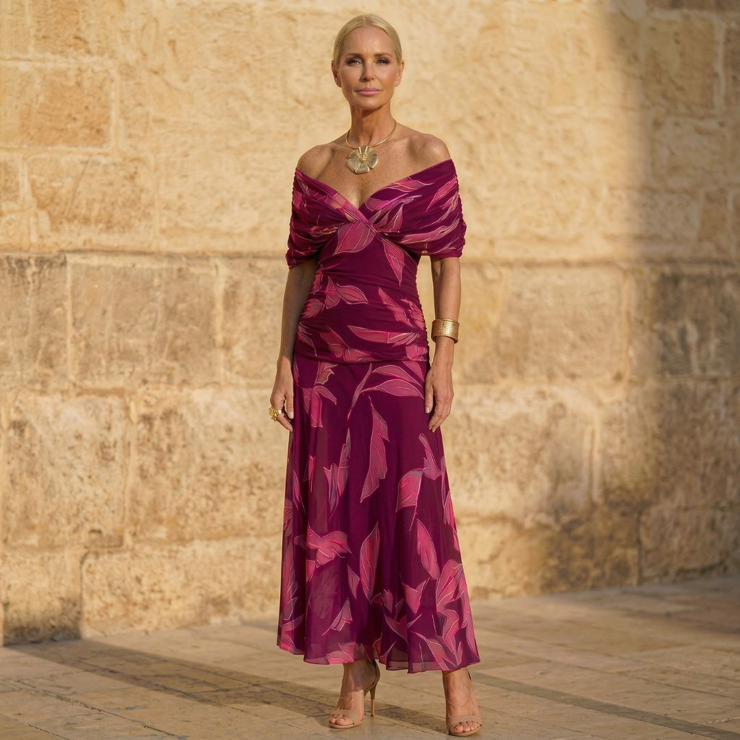Inés | Vestido elegante con hojas