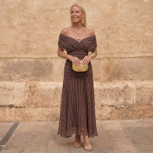 Elena | Vestido vaporoso geométrico