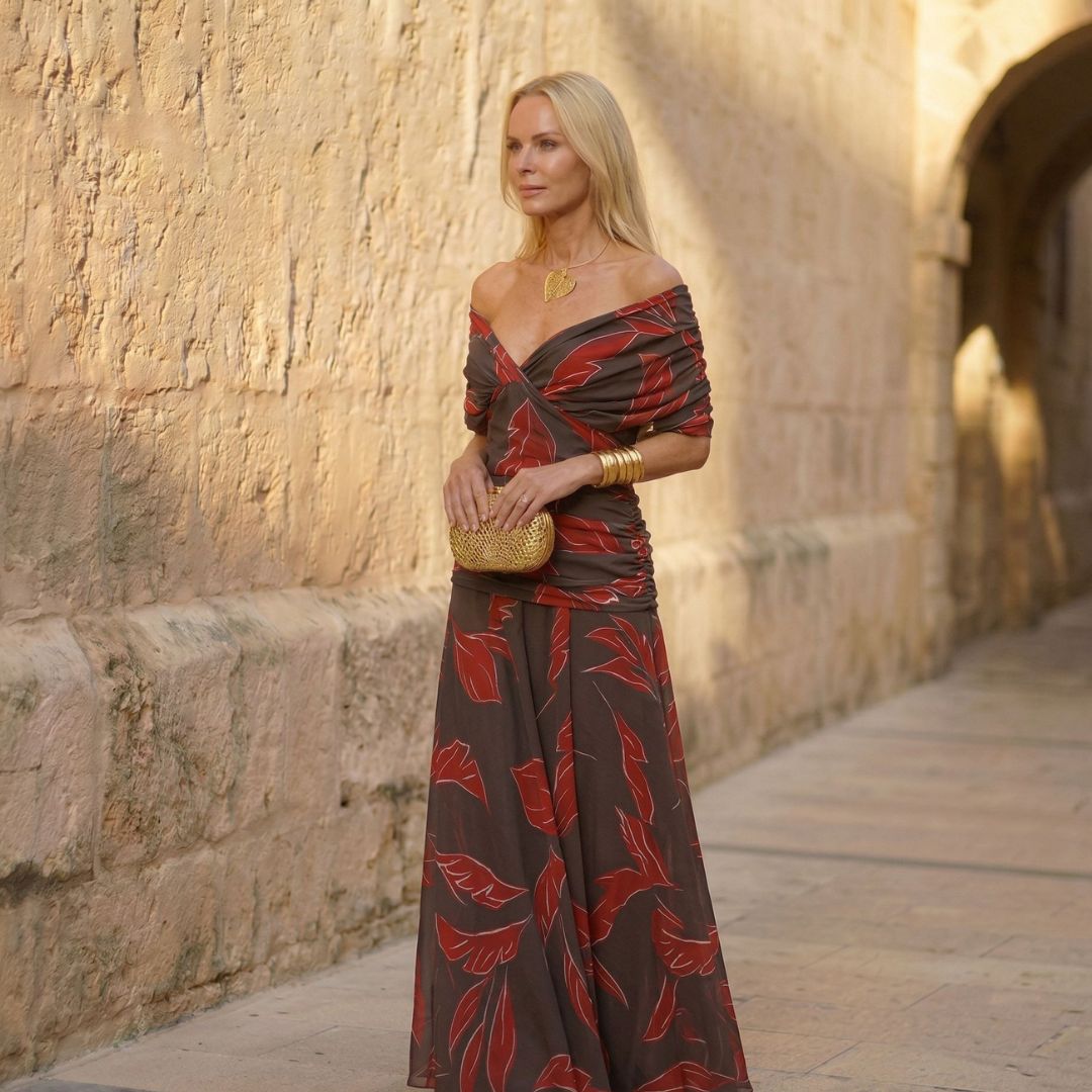 Carmen | Vestido elegante con hojas