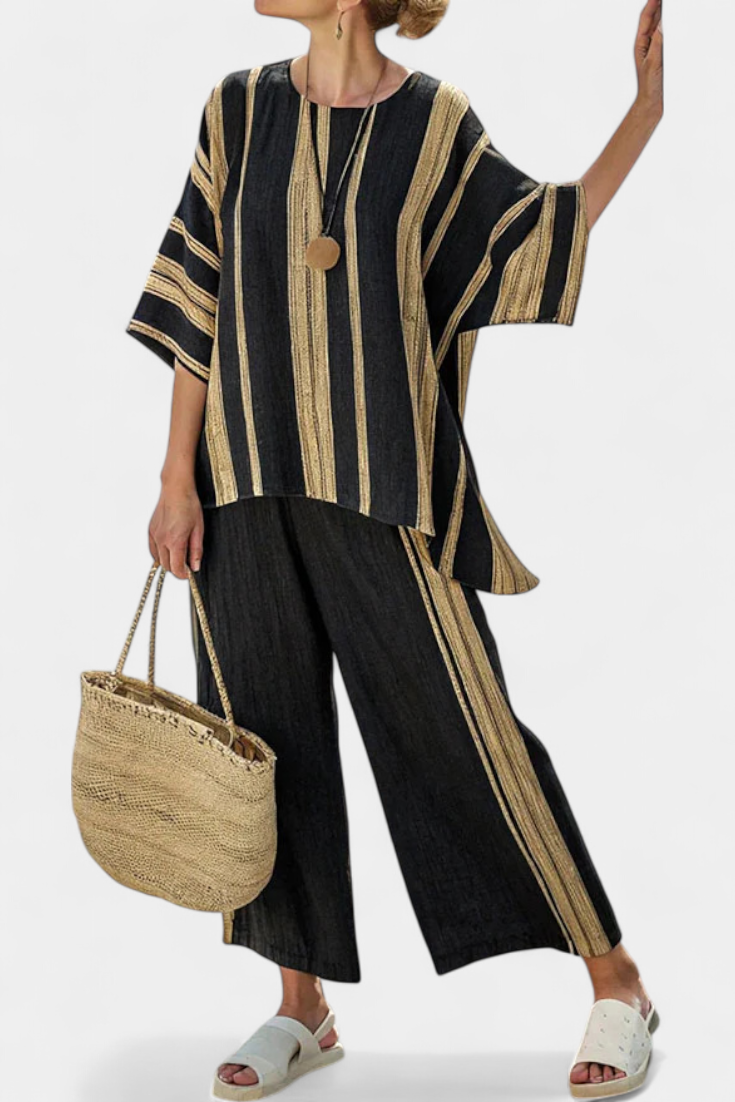Sandra - Conjunto de Lino Oversize de Pantalón