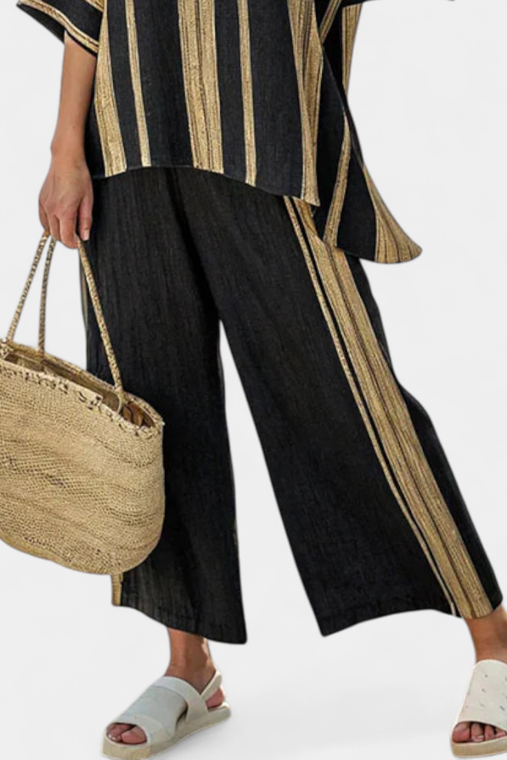 Sandra - Conjunto de Lino Oversize de Pantalón