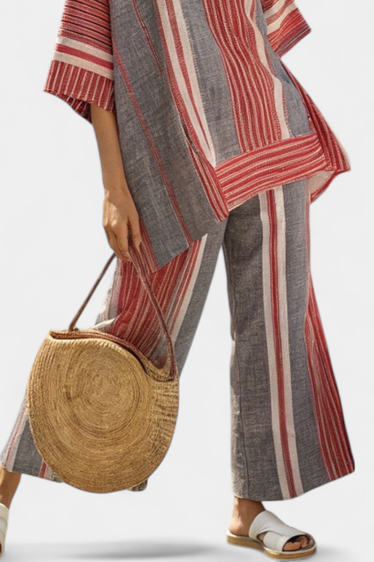 Bárbara - Conjunto de Pantalón Ancho Gris
