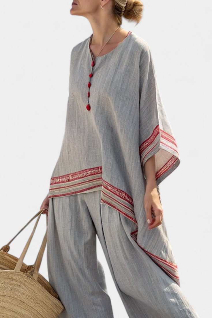 Arantxa | Conjunto de Pantalón Asimétrico Étnico