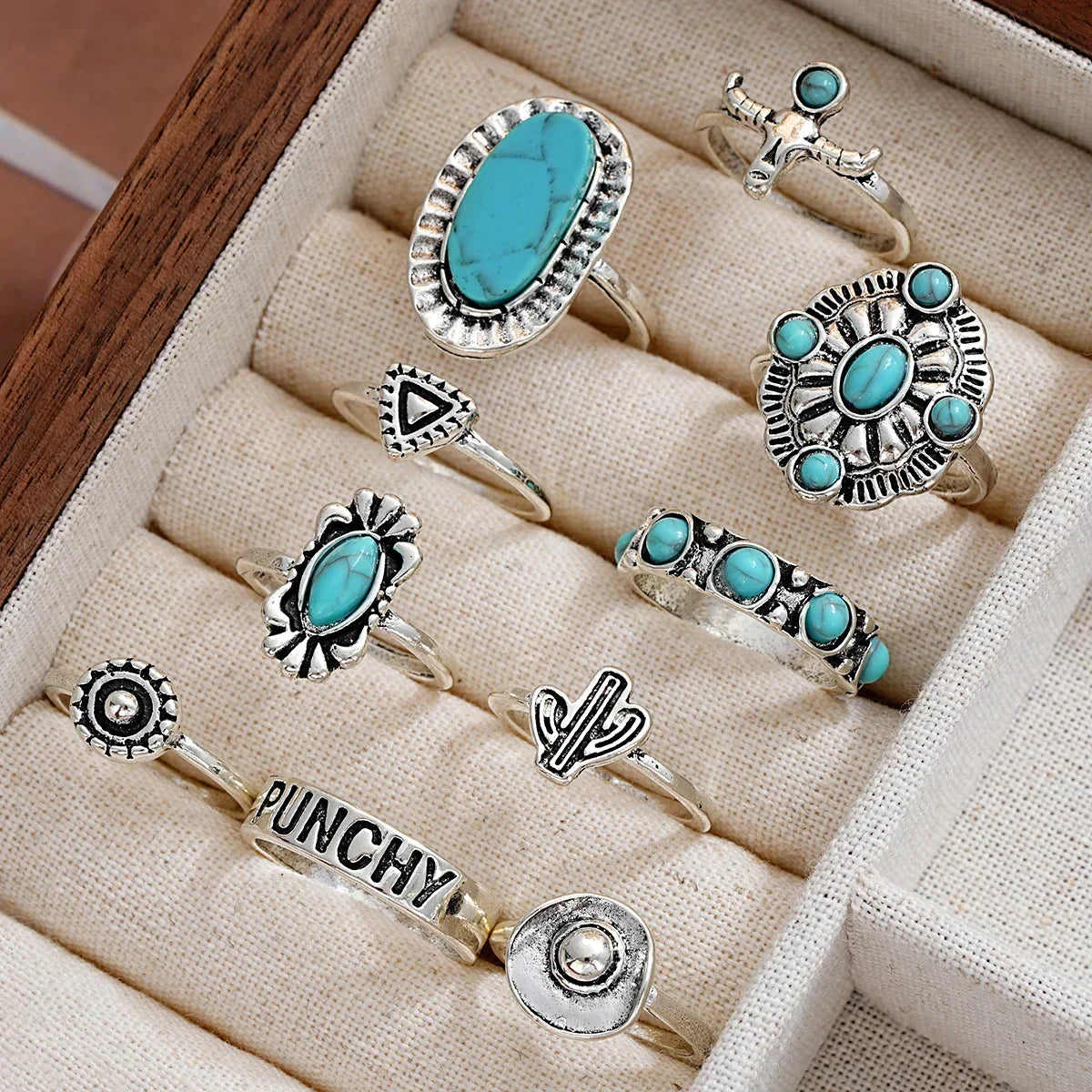 Yolanda | Set de 10 Anillos Estilo Western