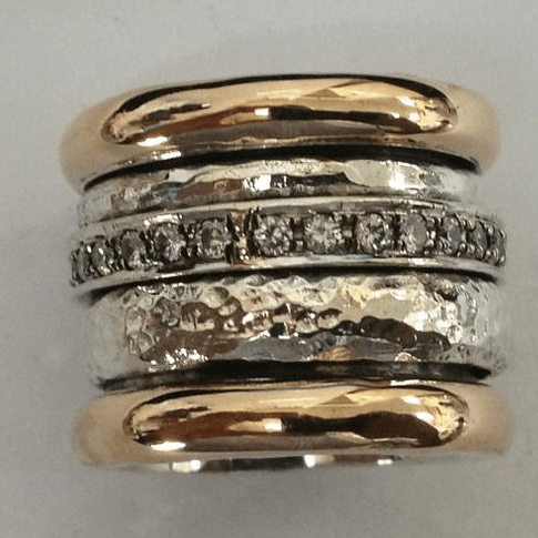 Beatriz | Anillo Vintage Dorado Grueso Multicapa