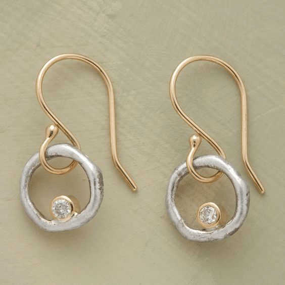 Eva | Pendientes Vintage Dorados y Plateados con Circonitas