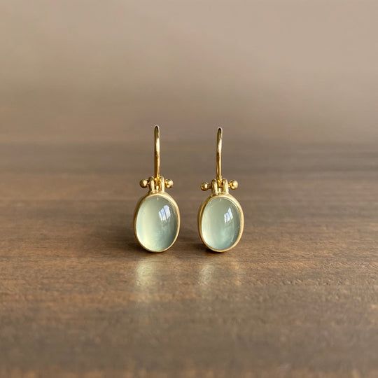 Susana | Pendientes Vintage Piedra Lunar Verde