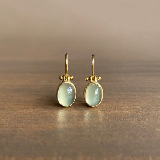 Susana | Pendientes Vintage Piedra Lunar Verde